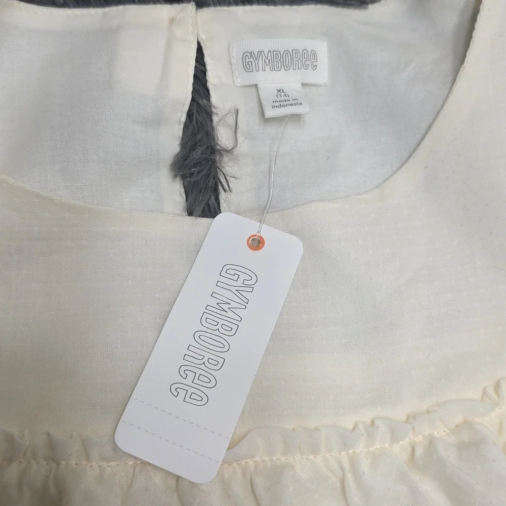 Gymboree Cream Ruffled Girls Blouse.  Size XL.  NWT!